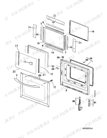 Взрыв-схема плиты (духовки) Electrolux EOB994X1   FAE M-P E - Схема узла Door 003